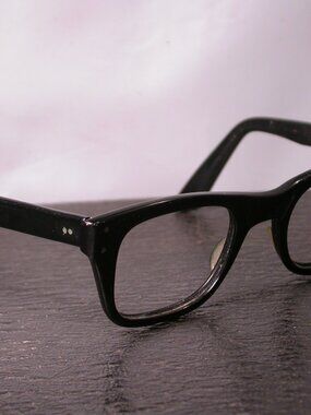 Vintage Bausch and Lomb Standard Black Eyeglasses USA CHIPPED